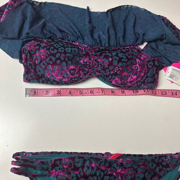 Betsey Johnson Lot 3:Metallic Pink Leopard Wild Instinct 2 Tops & Bottom NWT S/M - Picture 12 of 15